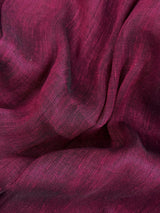 Deep Purple Color Bengal Linen Handwoven Saree with Sliver Zari Weave with small Buttis - Kaash