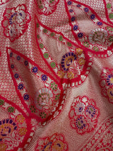 Deep Rani Pink Banarasi saree in banarasi soft silk with soft banarasi with meenakari work — Kaash Collection