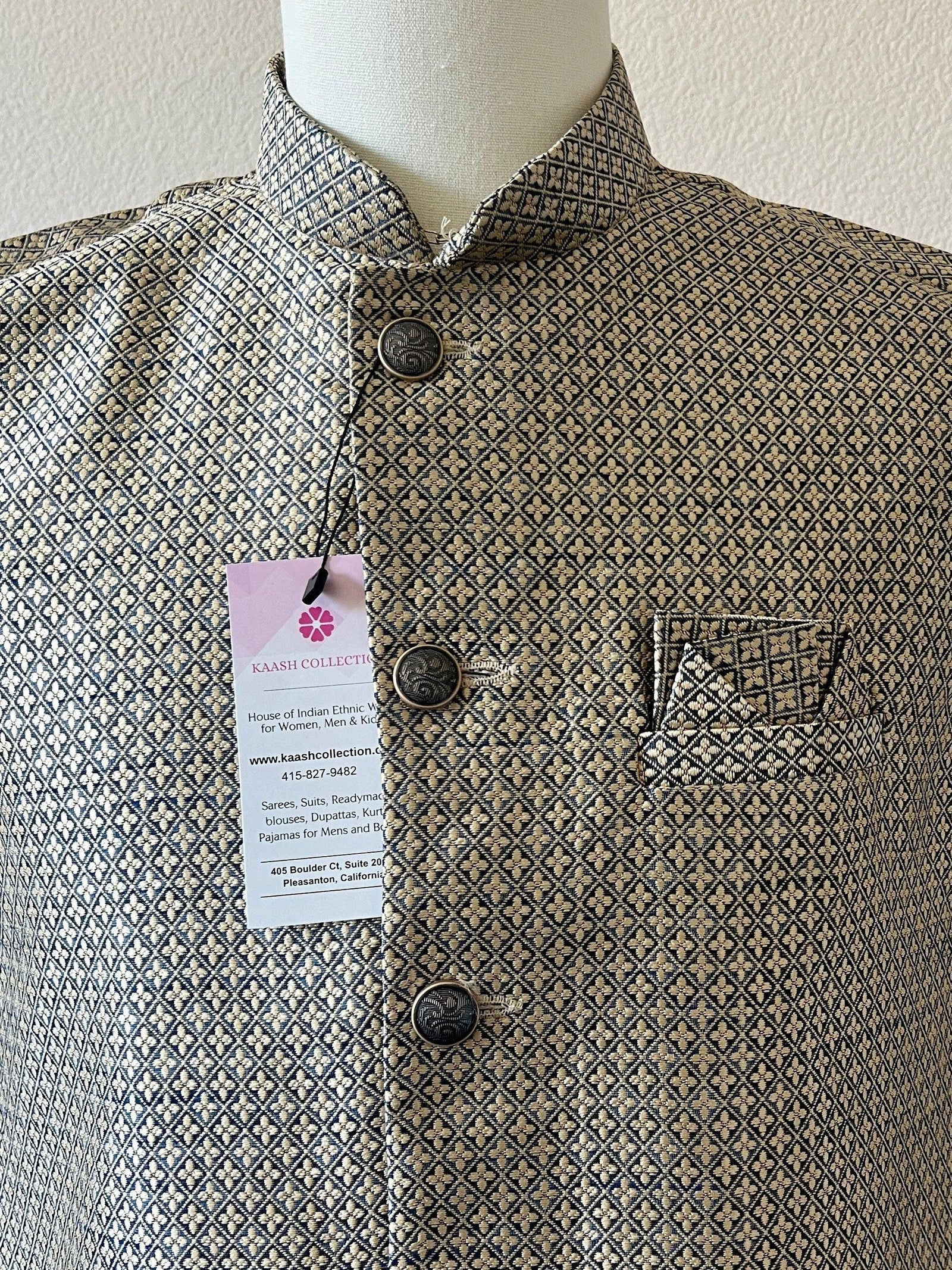 Designer Blue and Beige dual tone Color Modi Nehru Jacket