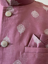 Designer Mauve Pink Color Modi Nehru Jacket For Men in Silk | Waist Coat | Jacket for Kurta | Gift For Him | Indian Wedding Wear for Men - Kaash