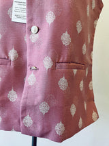 Designer Mauve Pink Color Modi Nehru Jacket For Men in Silk | Waist Coat | Jacket for Kurta | Gift For Him | Indian Wedding Wear for Men - Kaash