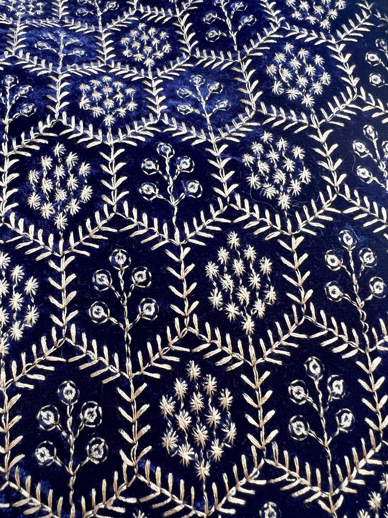 Designer Party Wear Velvet Royal Blue Color Modi Jacket For Men | High Quality Premium Velvet Jacket Thread Embroidery Sequin Work - Kaash