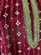 Designer Readymade Salwar Kameez 3pcs in Burgundy Color For Women with Handwork - Kaash