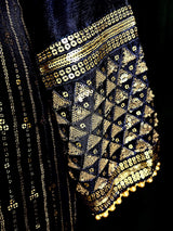 Designer Readymade Salwar Kameez 3pcs in Navy Blue Color For Women with Handwork - Kaash