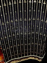 Designer Readymade Salwar Kameez 3pcs in Navy Blue Color For Women with Handwork - Kaash