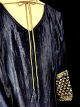 Designer Readymade Salwar Kameez 3pcs in Navy Blue Color For Women with Handwork - Kaash