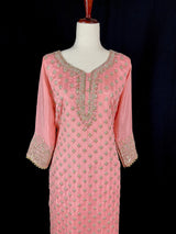 Designer Readymade Salwar Kameez in Blush Pink Color - Kaash