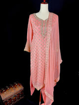 Designer Readymade Salwar Kameez in Blush Pink Color - Kaash
