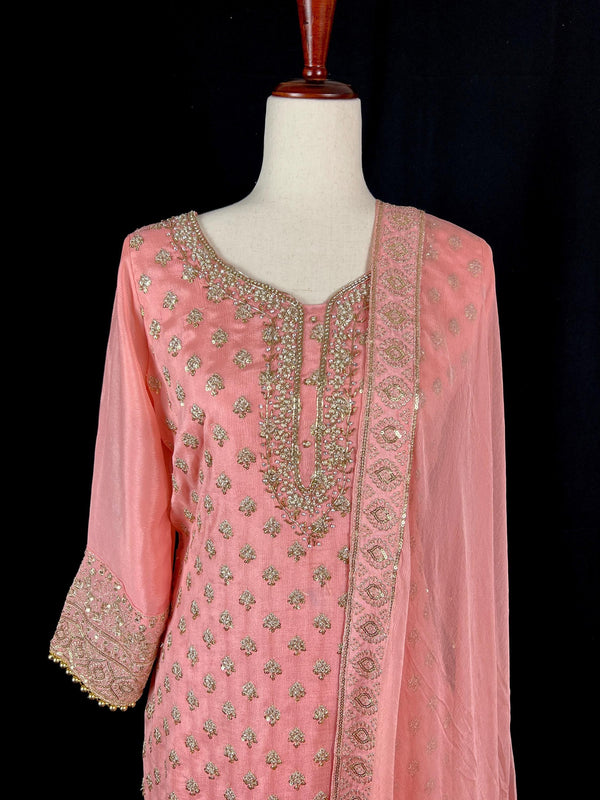 Designer Readymade Salwar Kameez in Blush Pink Color - Kaash