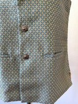 Greenish Blue Dual Tone men's Nehru/Modi jacket in silk (non-pure) with zari embossed detail — Kaash Collection