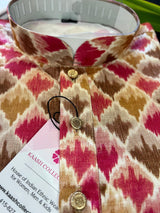 Multi-Color Print men's kurta pajama in raw silk with digital print — Kaash Collection