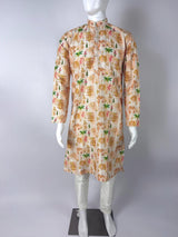 Dual Shade Peach Floral Designer Kurta: Soft Butter Silk, Thread Sequence Work - Kaash