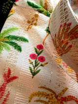 Dual Shade Peach Floral Designer Kurta: Soft Butter Silk, Thread Sequence Work - Kaash