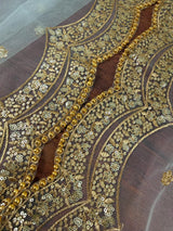 English Grey net dupatta with gold zari, sequin & beads — Kaash Collection