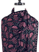 Exquisite Black Kashmiri Wool Shawl with Aari Embroidery, Soft and Light Weight - Kaash