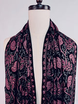 Exquisite Black Kashmiri Wool Shawl with Aari Embroidery, Soft and Light Weight - Kaash