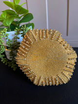 Gold Color Handmade Potli Bag | Gold Beaded | Party Clutch Sling | Wedding Purse in Gold | Bridal Bag, Handmade, Embellished Lotus Potli - Kaash