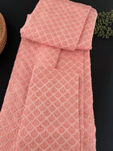 Pastel Peach men's kurta pajama in soft butter silk with embroidery with tiny sequin work — Kaash Collection