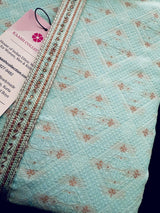 Grand Pastel Sea Blue Color Men Kurta Pajama with Gorgeous design Pattern embedded with Zari Weave Work - Kaash