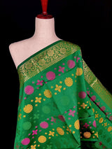 Green Soft Silk Meenakari Chakras dupatta in banarasi silk (non-pure) with multi-color meenakari chakras — Kaash Collection