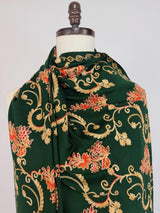 Bottle Green pashmina wool Kashmiri shawl with floral aari embroidery — Kaash Collection