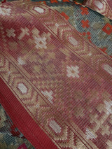 Grey Color Pure Banarasi Cotton Saree with Meenakari Resham Weave - Kaash