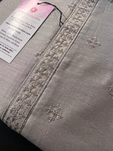 Grey Color Silk Men Kurta Pajama Kurta Pajama Set | Hand Embroidery with Sequin Work | Kurta Pajama for Wedding | Mens Kurta in USA - Kaash