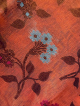 Handmade Deep Peach Color Banarasi Atlifi Saree with Antique Zari Weave Work - Kaash