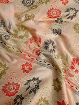 Deep Pink with Cream Pallu Banarasi saree in soft silk with meenakari floral jaal with resham zari — Kaash Collection