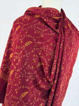 Maroon pure pashmina Kashmiri shawl with hand-embroidered kashmiri needlework — Kaash Collection