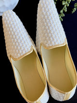 Handmade Mens Wedding Shoes in Ivory White Color - Kaash