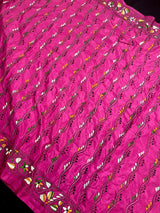 Pink hand Kantha stitch saree on Bangalori silk — Kaash Collection