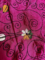 Pink hand Kantha stitch saree on Bangalori silk — Kaash Collection