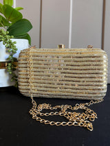Handmade Sequin Gold Clutch Bag - Kaash