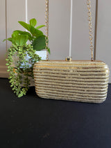 Handmade Sequin Gold Clutch Bag - Kaash