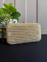 Handmade Sequin Gold Clutch Bag - Kaash