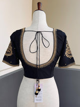 Handwork Designer Black Readymade Blouse with Gold Zari - Kaash