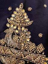 Handwork Designer Black Readymade Blouse with Gold Zari - Kaash