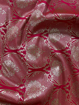Hot Pink Banarasi Mashru Silk saree in banarasi semi pure mashru silk with gold & silver zari weave on mashru — Kaash Collection