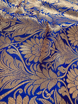 Hot Pink with Blue Banarasi saree in banarasi soft silk with grand pallu with blue satin borders — Kaash Collection