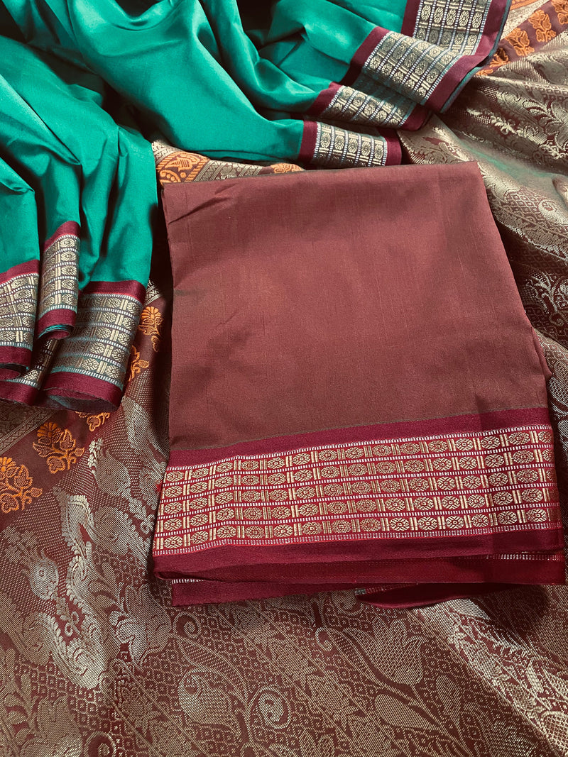 Green Gadwal Soft Silk Saree | Traditional Pallu and Borders Zari Weave | Soft Silk Sarees