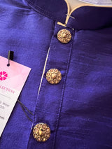 Royal Blue Soft Silk kurta pajama set — Kaash Collection