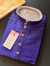 Royal Blue Soft Silk kurta pajama set — Kaash Collection