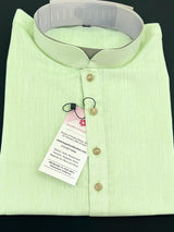 Light Green Color Premium Pure Linen Cotton Kurta Pajama Set for Men | Cotton Men Kurtas | Green Color Kurta | Soft Kurta for Men - Kaash