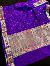 Eggplant Purple Handloom Banarasi Kanjivaram Soft Silk Saree |  Double Tone Saree  | SILK MARK CERTIFIED | Kaash Collection