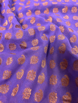 Lavender Color Pure Khaddi Georgette Banarasi Silk Saree with Copper Zari - SILK MARK CERTIFIED