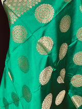 Green color Banarasi Silk Chakra Designer Dupatta | Light Weight Dupatta  | Stole | Benarasi Dupatta | Gift For Her