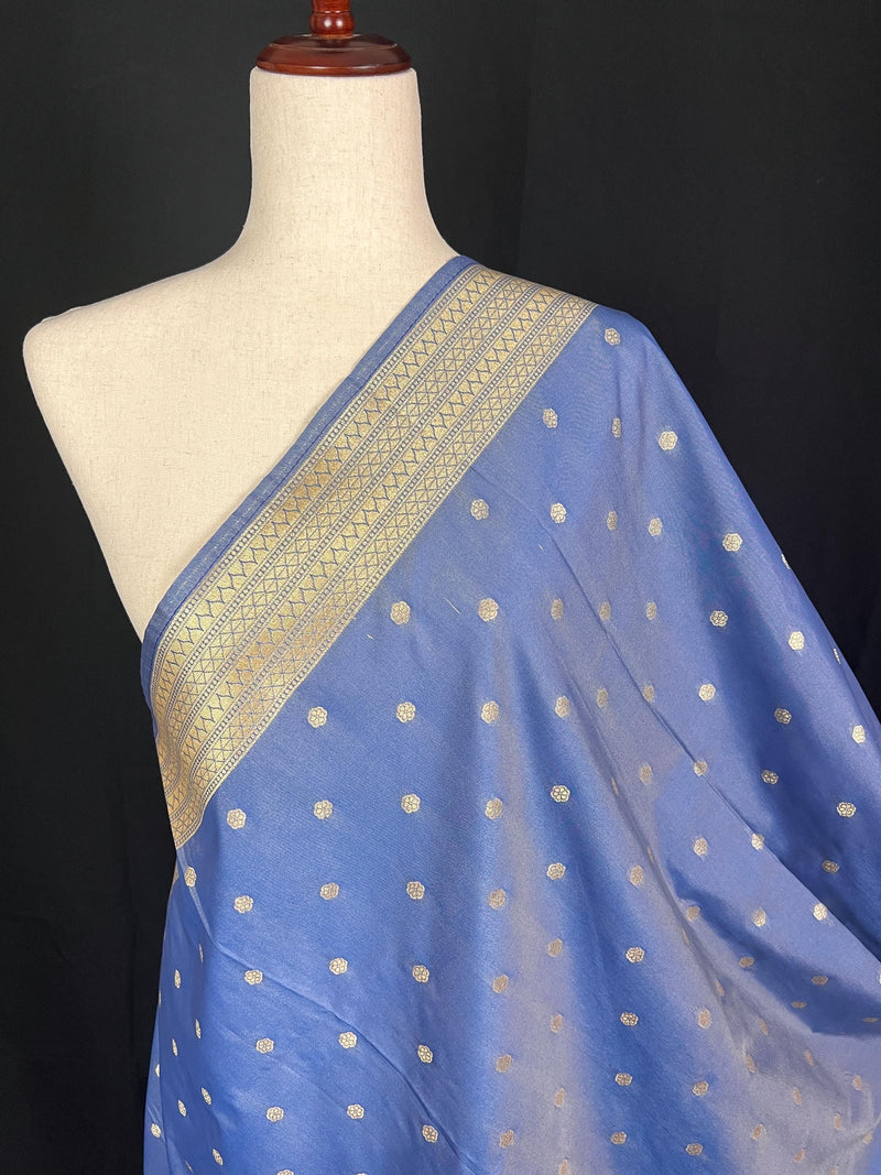 Handmade Soft Banarasi Silk Zari Weaved Lavender Color Dupatta with Koniya design and Small buttis | Indian Dupatta | Stole | Scarf