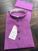 Lilac Color Cotton Kurta with White Pajama