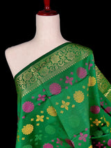 Green Color Soft Silk Dupatta with Multi-Color Meenakari Work | Soft Silk Dupatta | Stole | Benarasi Dupatta | Gift For Her